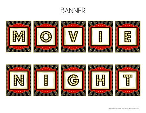 Movie Night Banner Printable